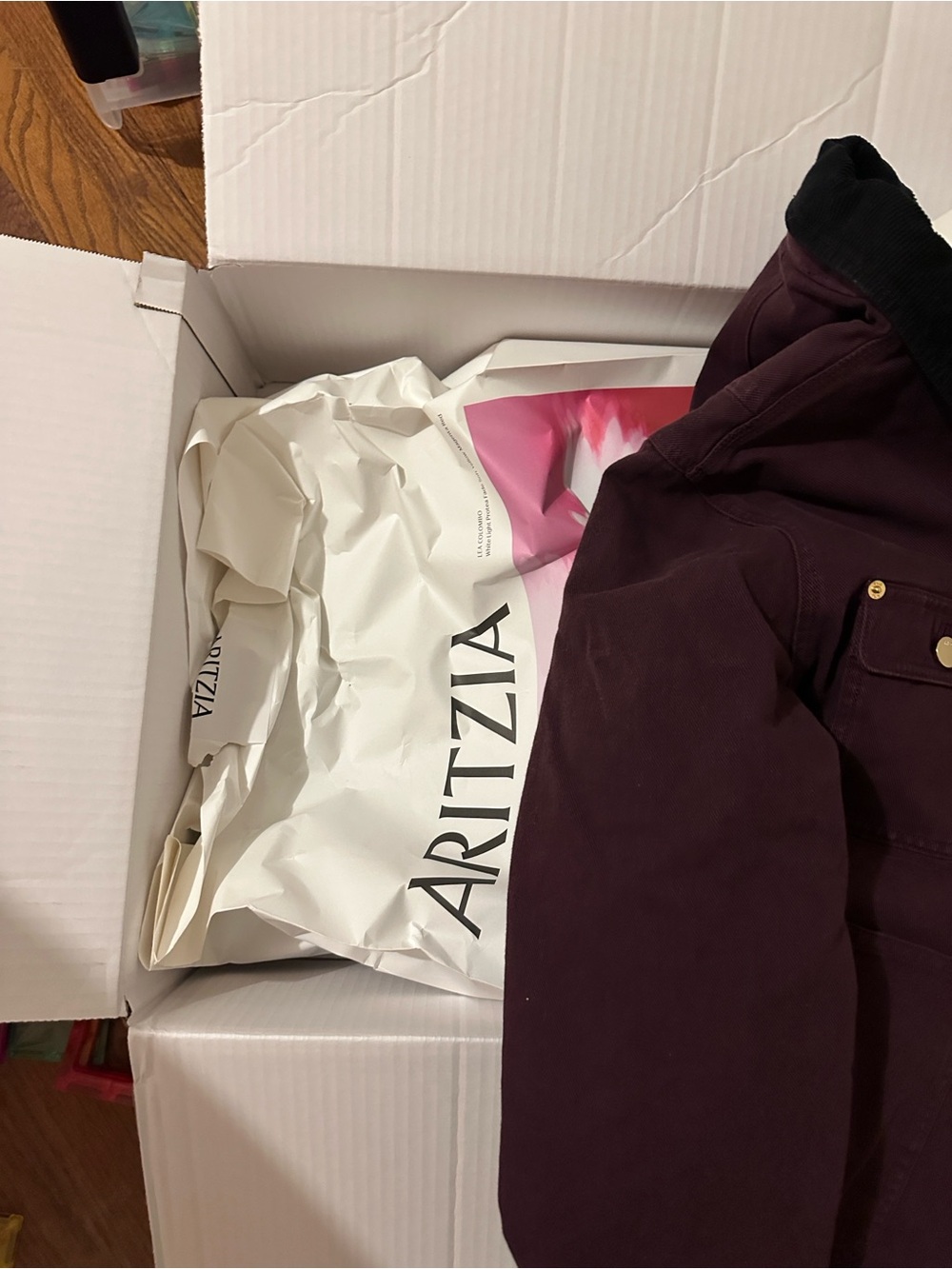 Aritzia Deep Burgundy Utility Jacket Barnett - Picture 3 of 13